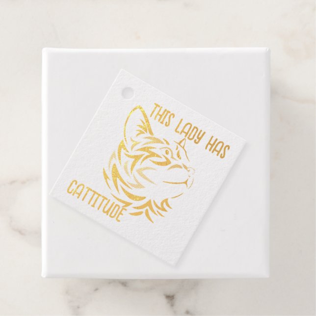 This Lady has Catitude Favour Tags (With Box)