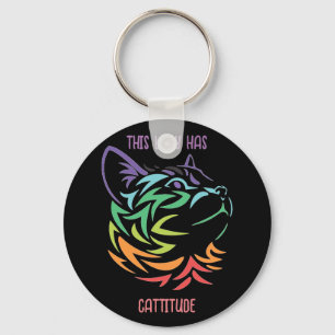 This Lady has Catitude Key Ring
