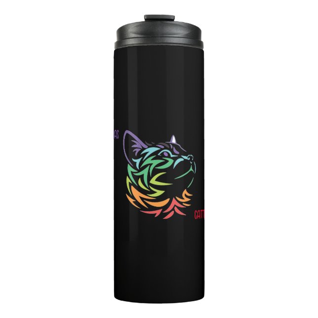 "This Lady has Cattitude!" Thermal Tumbler (Front)