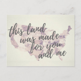 This Land Patriotic Protest Postcard