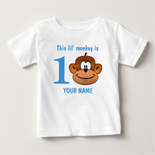 This Lil' monkey is one two three First Birthday Baby T-Shirt