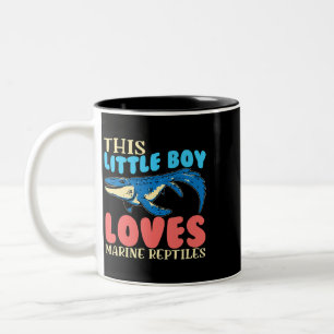 This Little Boy Loves Marine Reptiles Mosasaurus D Two-Tone Coffee Mug