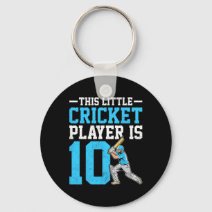 This Little Cricket Player Is 10 Years Old 10th Bi Key Ring