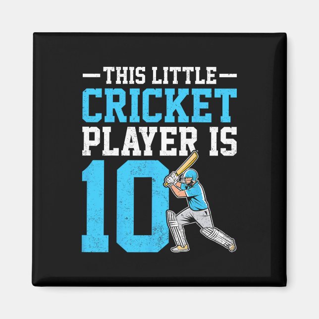 This Little Cricket Player Is 10 Years Old 10th Bi Magnet (Front)