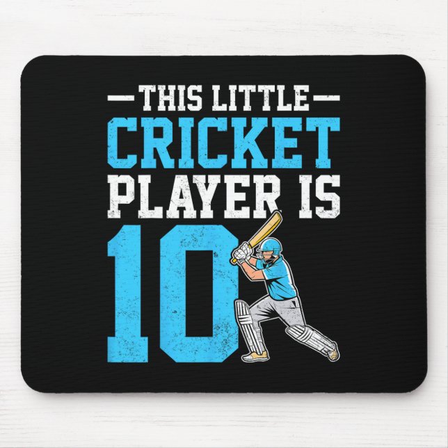This Little Cricket Player Is 10 Years Old 10th Bi Mouse Pad (Front)