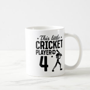 This Little Cricket Player Is 4 Years Old - 4th Bi Coffee Mug