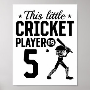 This Little Cricket Player Is 5 Years Old - 5th Bi Poster