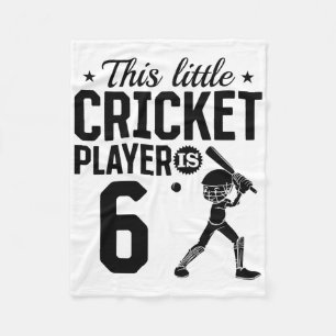 This Little Cricket Player Is 6 Years Old - 6th Bi Fleece Blanket