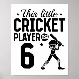 This Little Cricket Player Is 6 Years Old - 6th Bi Poster