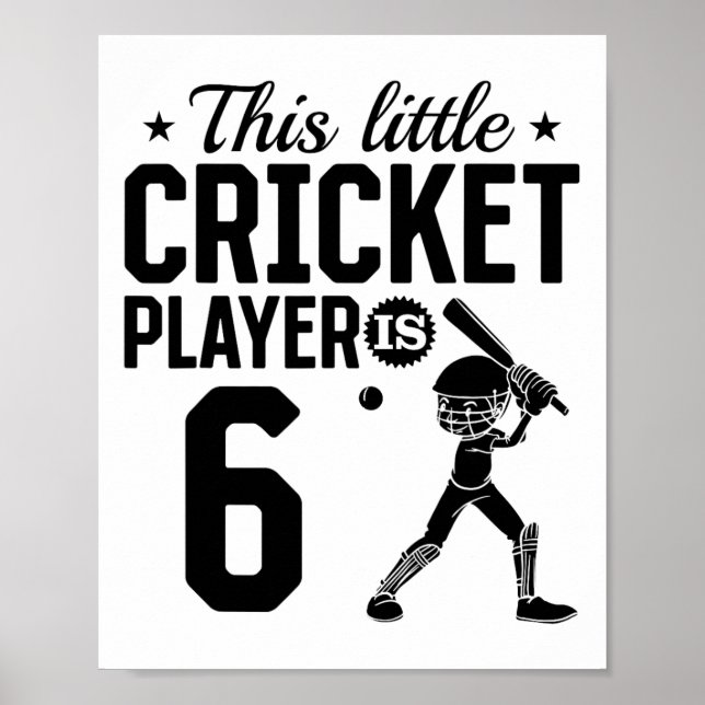 This Little Cricket Player Is 6 Years Old - 6th Bi Poster (Front)