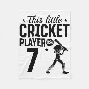 This Little Cricket Player Is 7 Years Old - 7th Bi Fleece Blanket