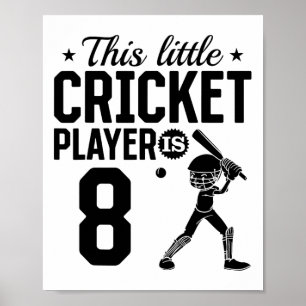 This Little Cricket Player Is 8 Years Old - 8th Bi Poster