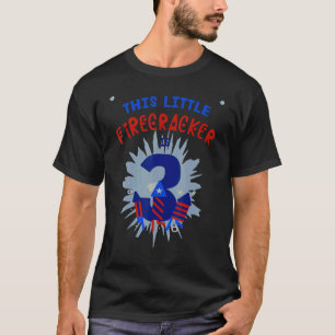 This Little Firecracker Is Three Boy Girl 3rd Birt T-Shirt