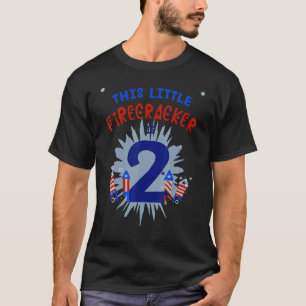 This Little Firecracker Is Two 2 Boy Girl 2nd Birt T-Shirt