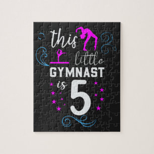 This Little Gymnast Is 5 Girls Birthday Jigsaw Puzzle