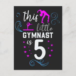This Little Gymnast Is 5 Girls Birthday Postcard
