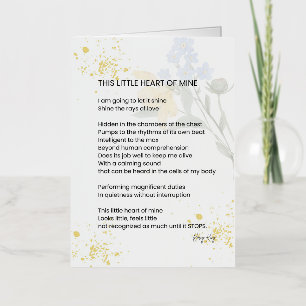 This Little Heart Of Mine - Gratefulness Poem Foil Greeting Card