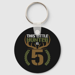 This Little Hunter Is 5 Years Old 5th Birthday Dee Key Ring