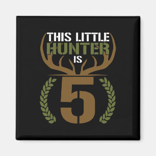 This Little Hunter Is 5 Years Old 5th Birthday Dee Magnet