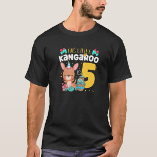 This Little Kangaroo Is 5 Wildlife Animal Happy Bi T-Shirt