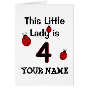 This Little Lady is 4! Ladybug T-shirt for girls!