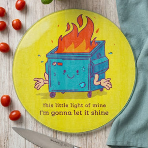 This Little Light: Dumpster Fire Round Cutting Board