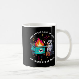 This little light of raccoon dumpster fire meme coffee mug