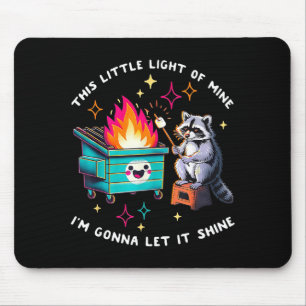 This little light of raccoon dumpster fire meme mouse pad