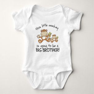 this little monkey big brother baby bodysuit