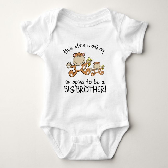 this little monkey big brother baby bodysuit (Front)