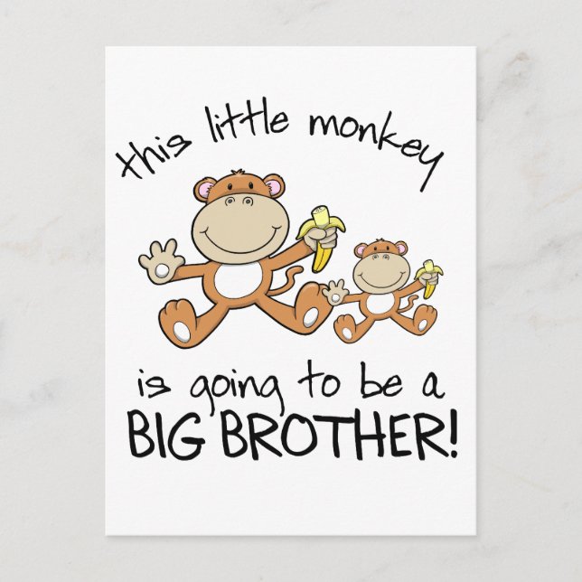 this little monkey big brother postcard (Front)
