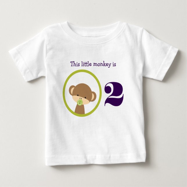 This Little Monkey Birthday Baby T-Shirt (Front)