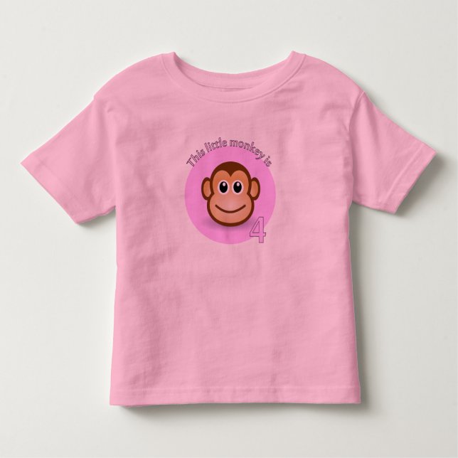 This little monkey is 4 toddler T-Shirt (Front)