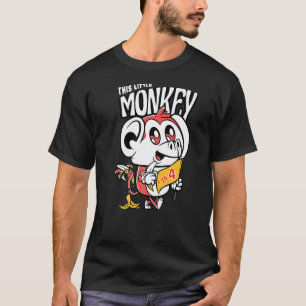 This Little Monkey Is 4 Years Old Monkey 4th Birth T-Shirt