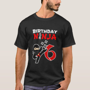 This Little Ninja Is 6 Kids Ninja 6Th Birthday Nin T-Shirt