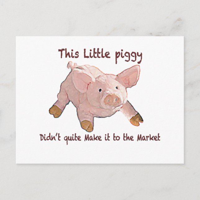 This Little Piggy Didn't Make it Home Notecard Postcard (Front)