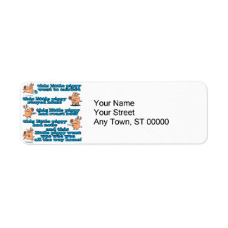 this little piggy nursery rhyme cartoon return address label