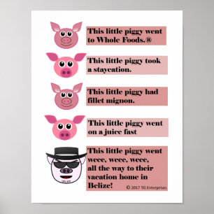 "This Little Piggy" Parody Poster,11" x 14" Poster