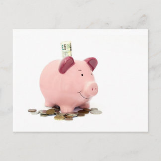 this little piggy went to the bank postcard