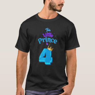 This Little Prince Is 4 Birthday King 4 Year Old B T-Shirt
