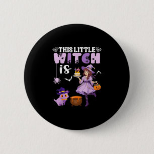This little witch is 12 years old birthday 6 cm round badge