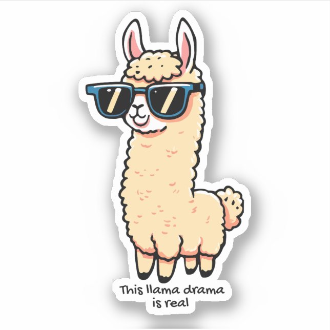 This Llama Drama Is Real quirky pose in sunglasses (Front)