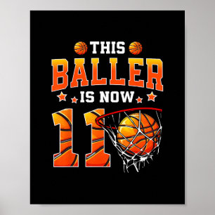 This Ller Is Now 11 Sketll Kids Boys 11th Birthday Poster