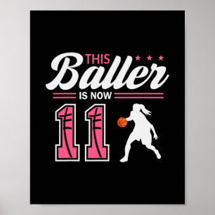 This Ller Is Now 11 Year Old Sketll 11th Birthday  Poster