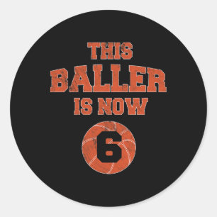 This Ller Is Now 6 - Kids 6th Birthday Sketll Classic Round Sticker