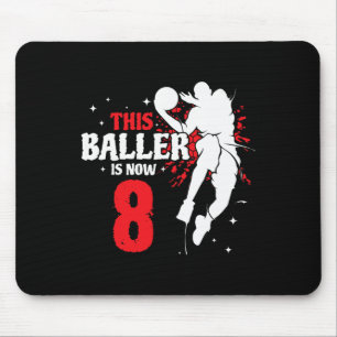 This Ller Is Now 8 Birthday Sketll Lovers Mouse Pad