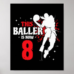This Ller Is Now 8 Birthday Sketll Lovers Poster