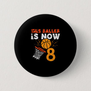 This Ller Is Now 8 Sketll 8th Birthday Bday Boys K 6 Cm Round Badge