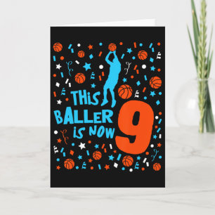 This Ller Is Now 9 - Kids 9th Birthday Sketll Play Card