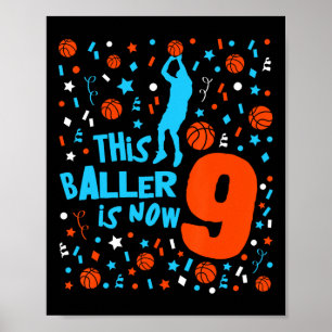 This Ller Is Now 9 - Kids 9th Birthday Sketll Play Poster